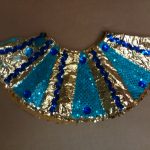 gold, teal, & royal blue sequin Egyptian collar