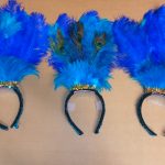teal & royal blue feather headbands