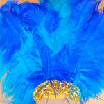 teal & royal blue w_gold feather headdresses